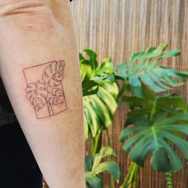 Monstera tattoo 17