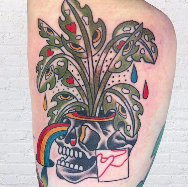 Monstera tattoo 18
