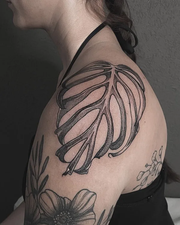 Monstera tattoo 22