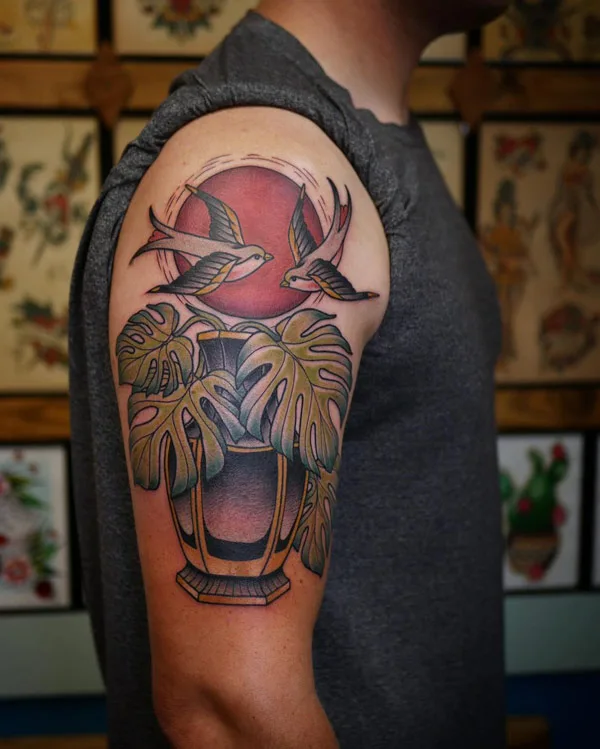 Monstera tattoo 26