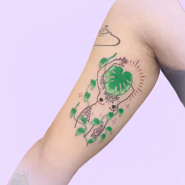 Monstera tattoo 3