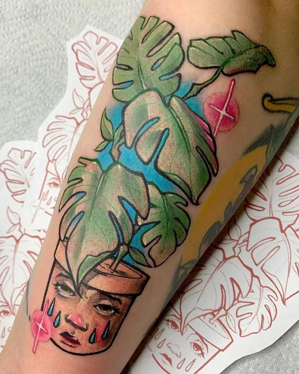 Monstera tattoo 31
