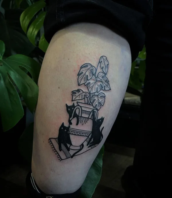 Monstera tattoo 35