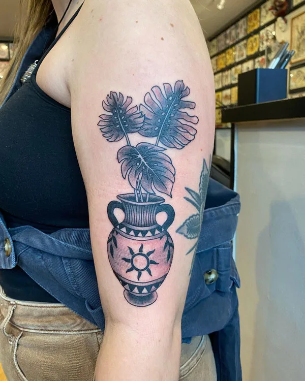 Monstera tattoo 44