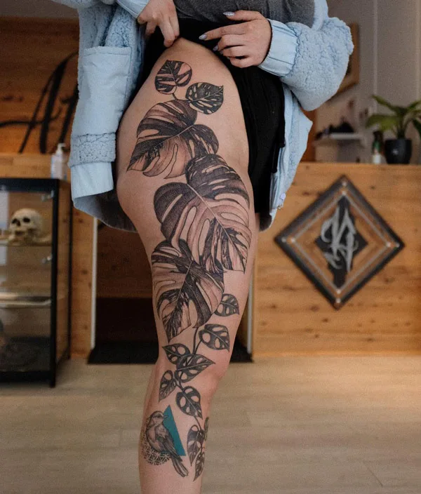 Monstera tattoo 5
