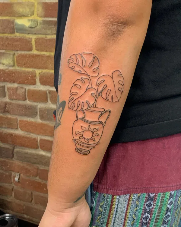 Monstera tattoo 51
