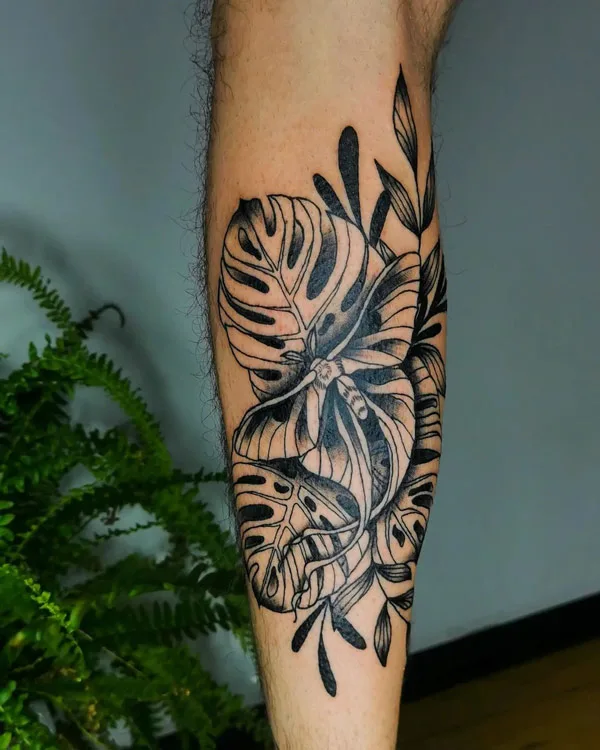 Monstera tattoo 56