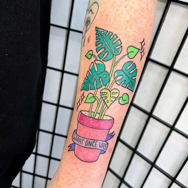 Monstera tattoo 6
