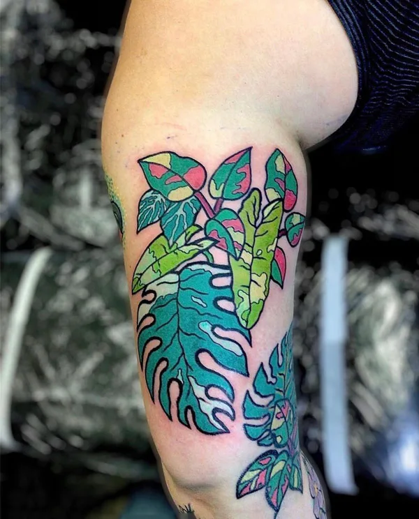 Monstera tattoo 65