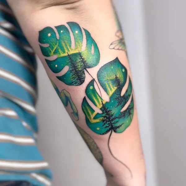 Monstera tattoo 69