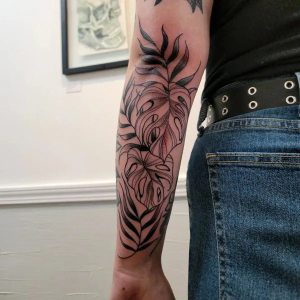 Monstera tattoo 7