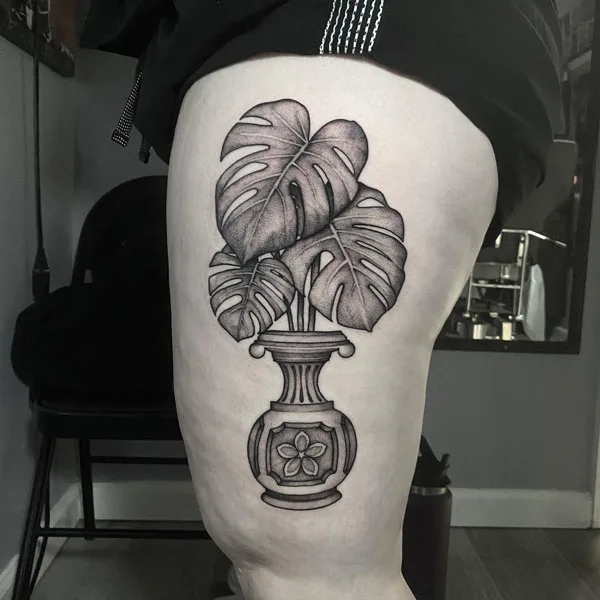 Monstera tattoo 9