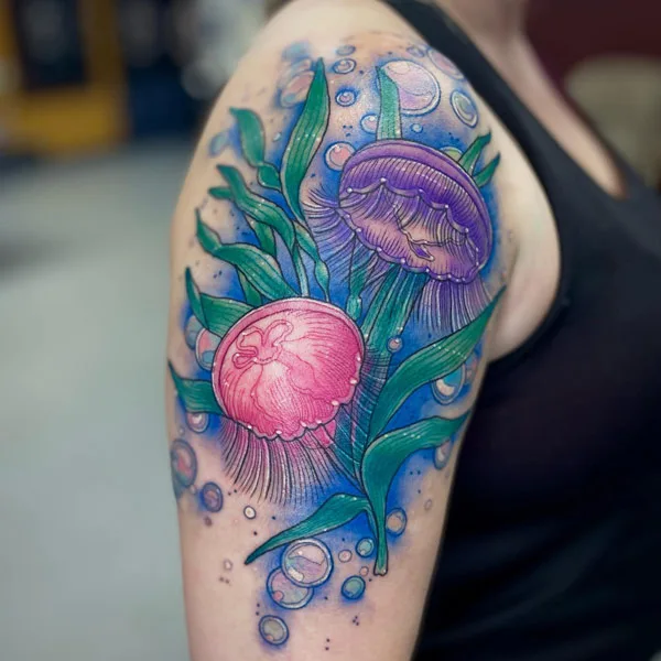Moon Jellyfish Tattoo 1
