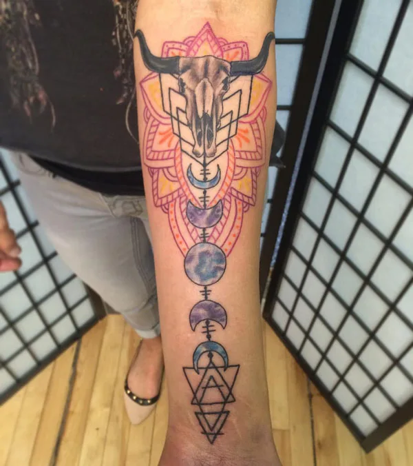 Moon Phase Forearm Tattoo 1