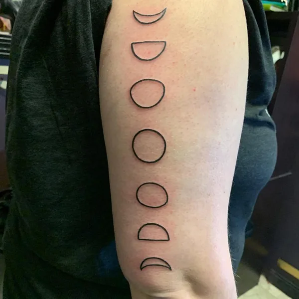 Moon Phase Outline Tattoo
