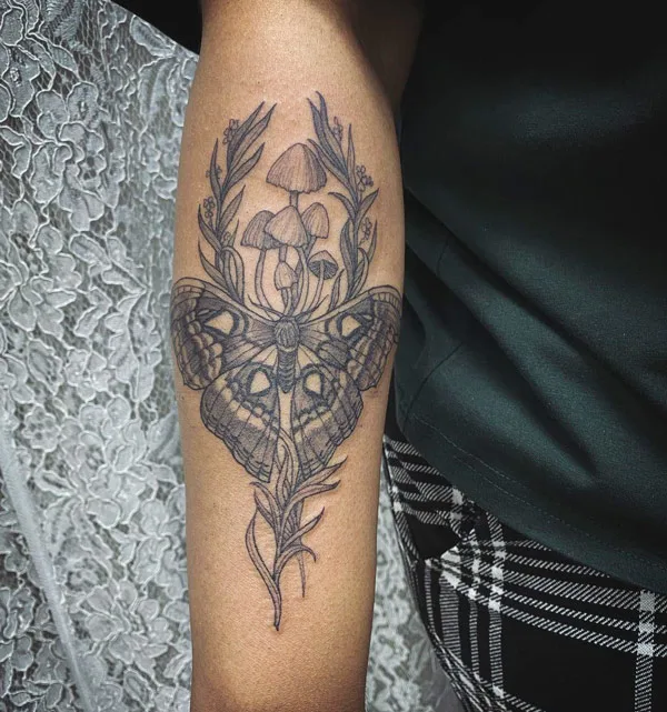 Moth Forearm Tattoo