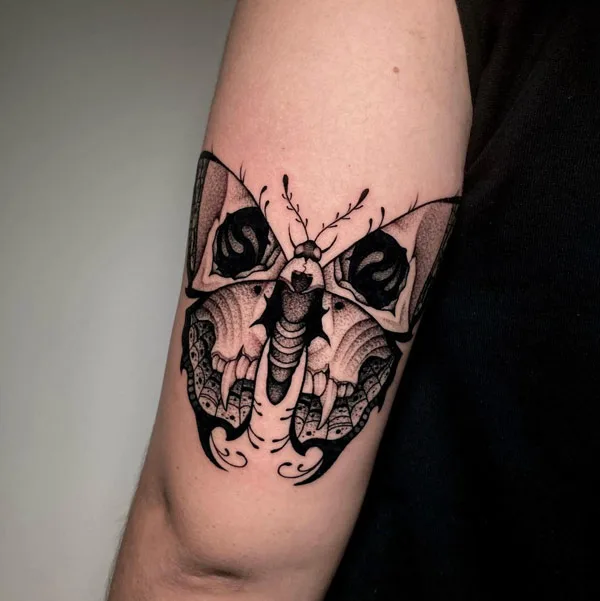 Moth Skull Tattoo 1