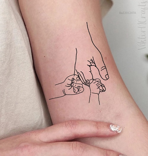 Mother and Baby Daughter Hand
