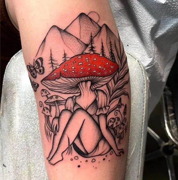 Mushroom Lady Tattoo 1
