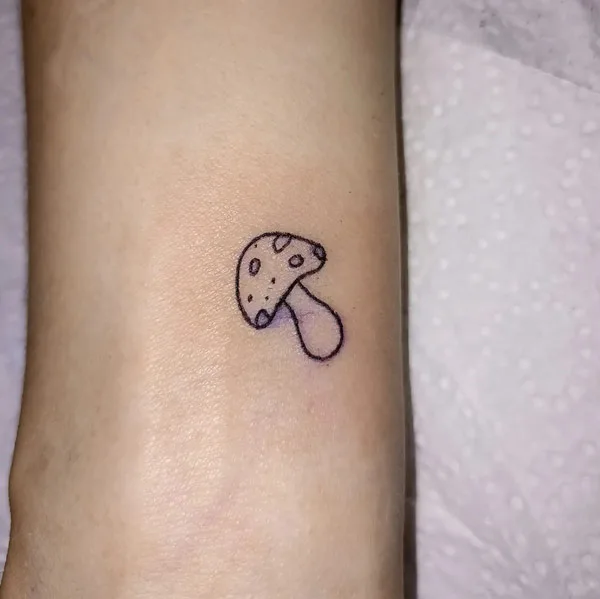 Mushroom Outline Tattoo
