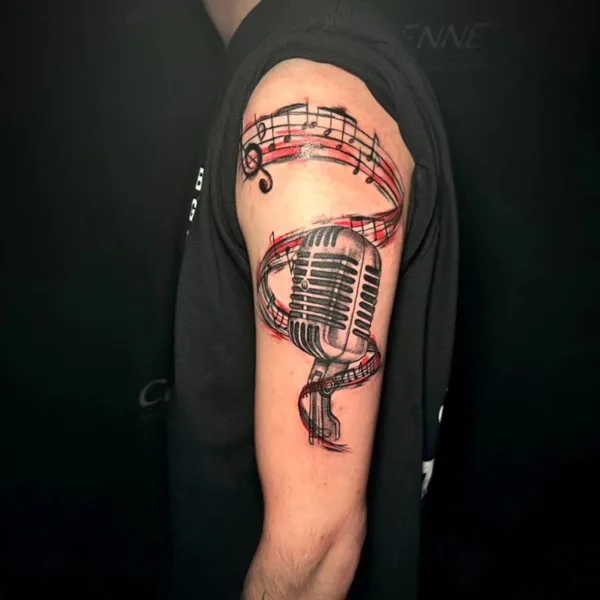 Music Note Arm Tattoo