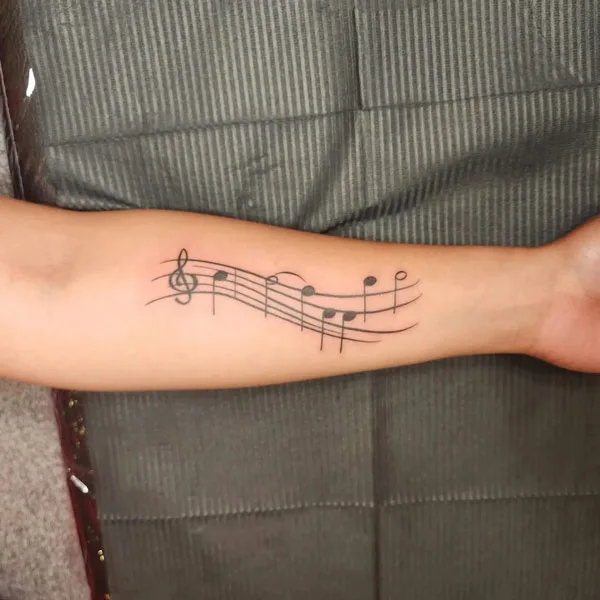 Music Note Forearm Tattoo 1