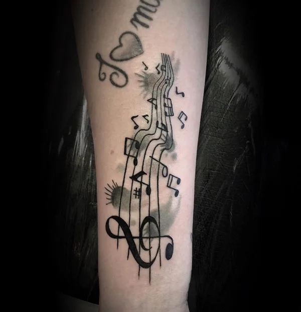 Music Note Forearm Tattoo 2