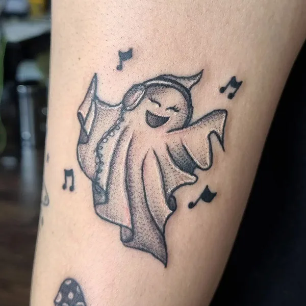 Music Note Ghost Tattoo
