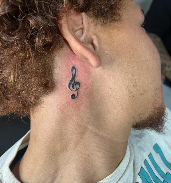 Music Note Tattoo Behind The Ear 4