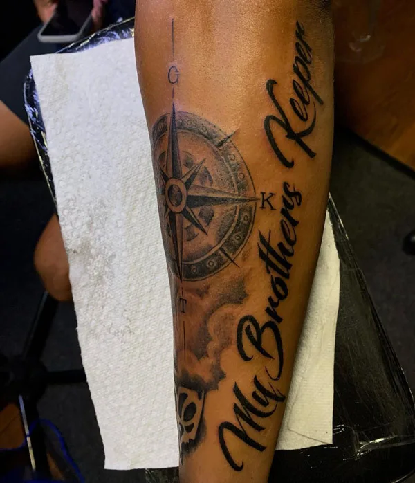 My Brother's Keeper Compass Tattoo