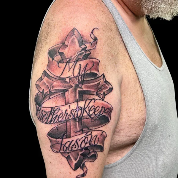 My Brother's Keeper Cross Tattoo 1