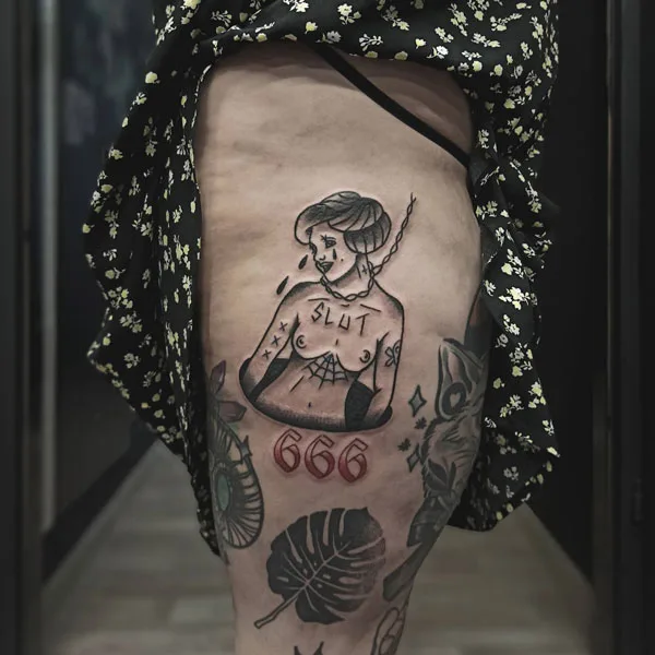 Naked women tattoo 52