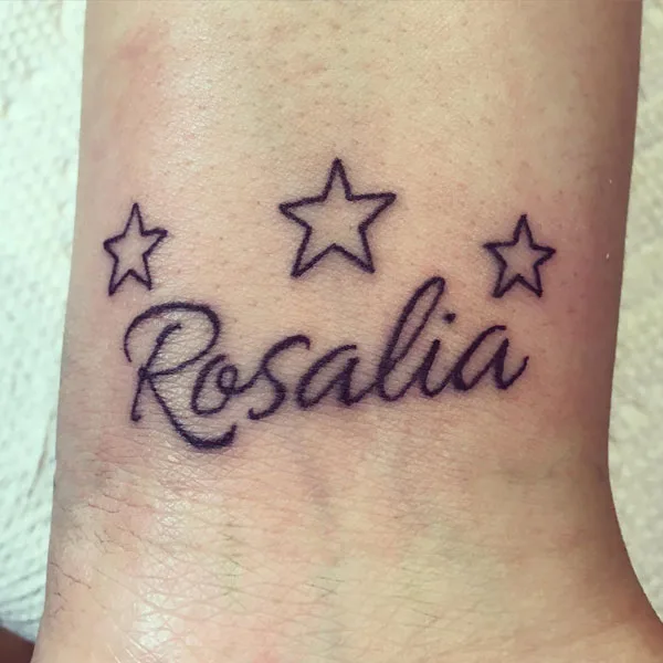 Name tattoo on wrist