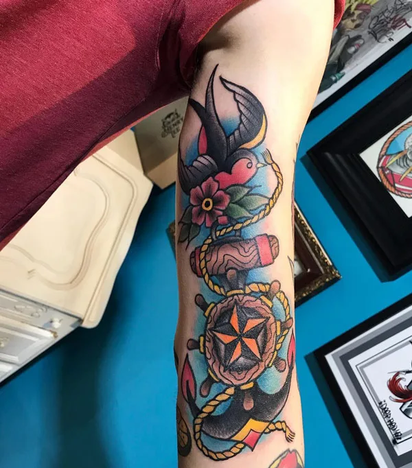 Navy Swallow Tattoo 1