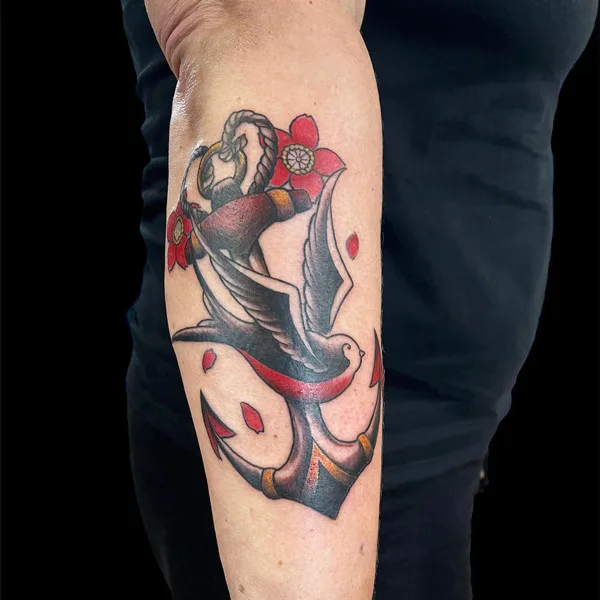 Navy Swallow Tattoo 2