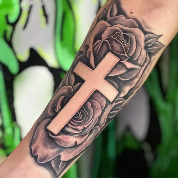 Negative Space Cross Tattoos