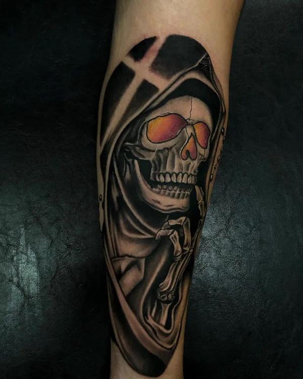 Negative Space Skull Tattoo 2