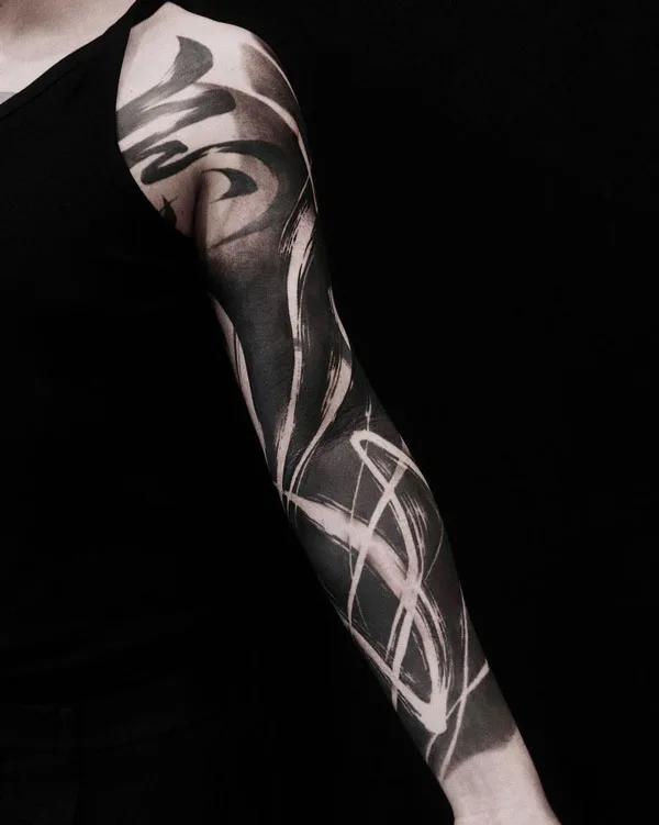 Negative Space Sleeve Tattoo 2