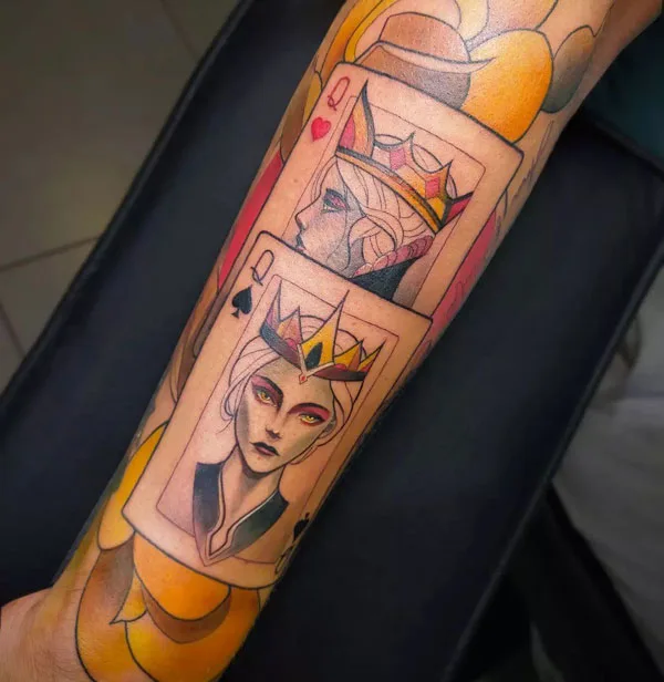Neo traditional queen of spade tattoo