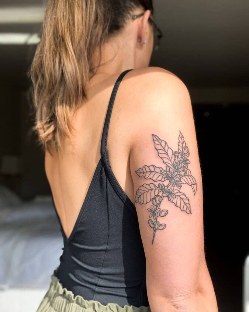 Nice coffee tattoo design on arm