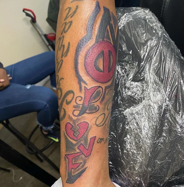 No love forearm tattoo