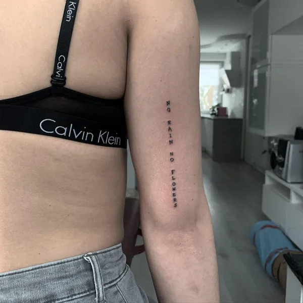 No rain no flowers tattoo 11
