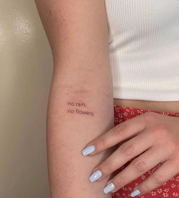 No rain no flowers tattoo 17