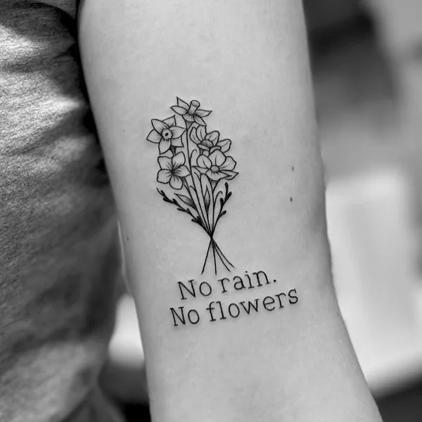 No rain no flowers tattoo 21