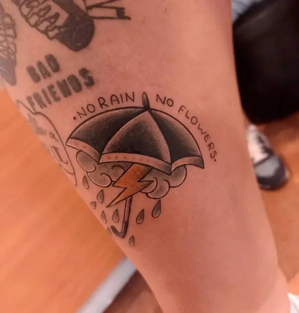 No rain no flowers tattoo 3