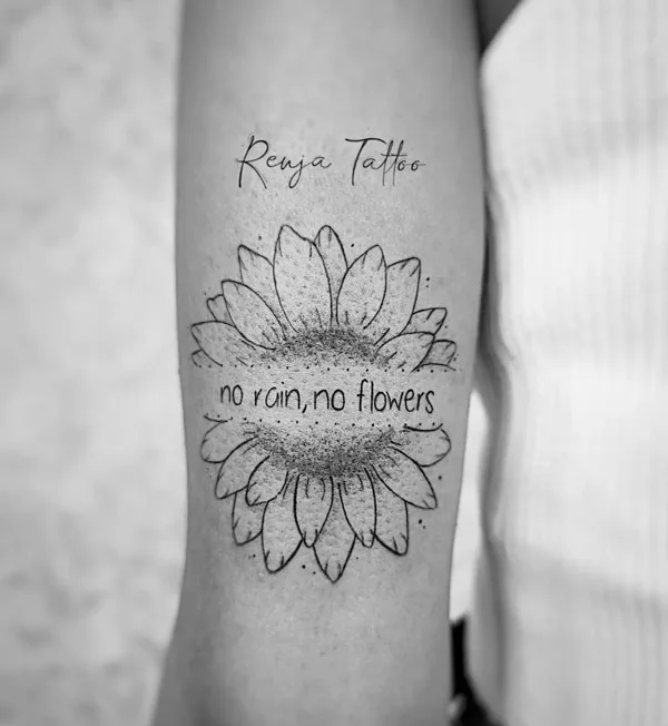 No rain no flowers tattoo 40