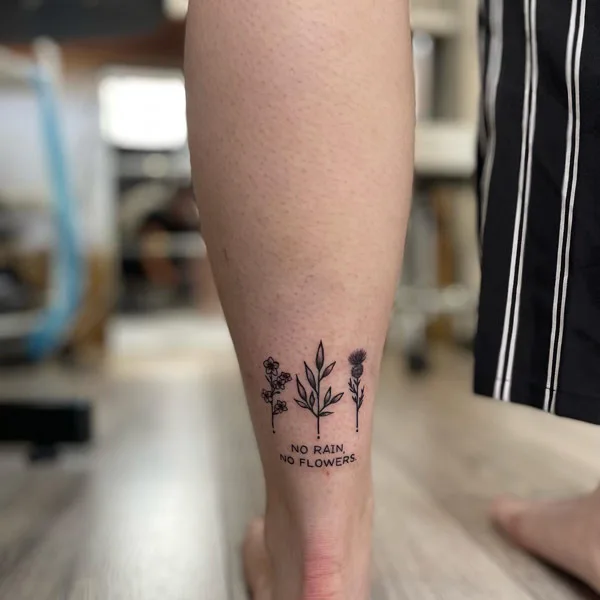 No rain no flowers tattoo 42