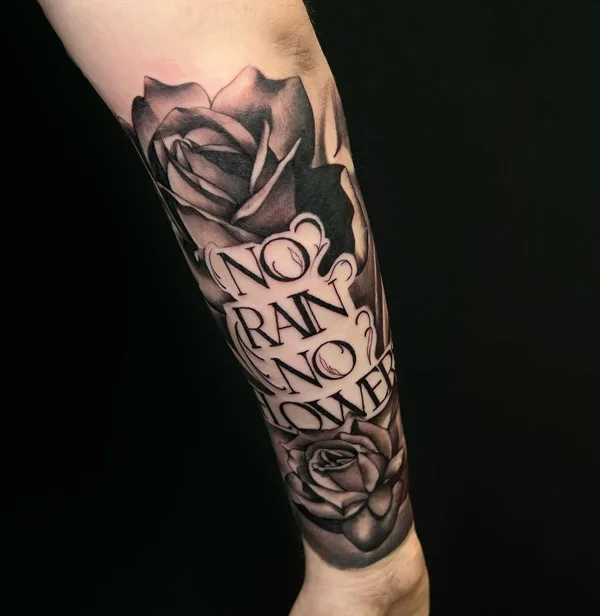 No rain no flowers tattoo 56