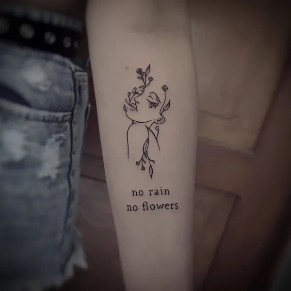 No rain no flowers tattoo 59