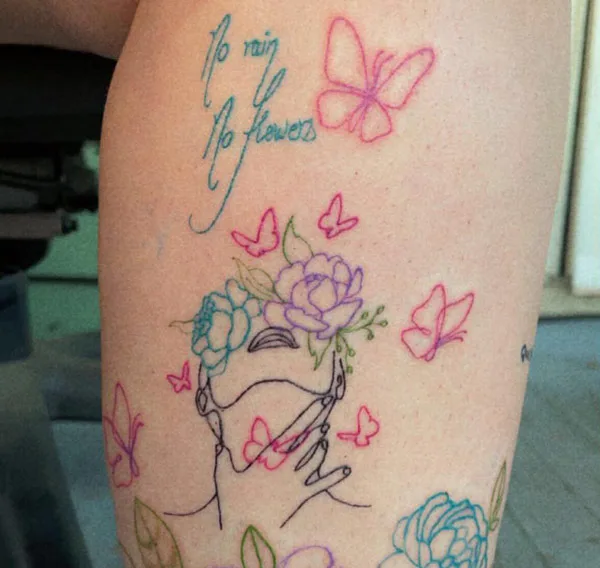 No rain no flowers tattoo 7